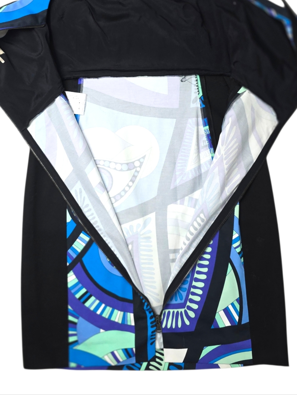 Emilio Pucci Blue Hues OpArt Geometric Mini Dress Size 8 with COA - Picture 9 of 14